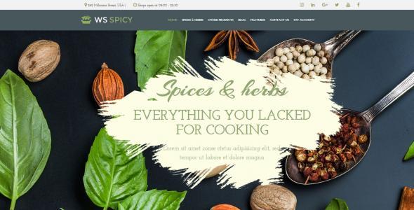 WS Spicy Responsive Spices Store WooCommerce WordPress theme